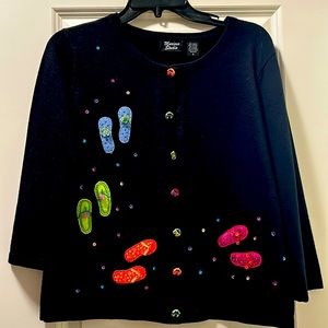 Sassy flip flop sweater - great for spring weather!